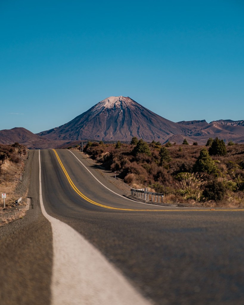 Mount Ngauruhoe from the road in Tongariro National Park, New Zealand