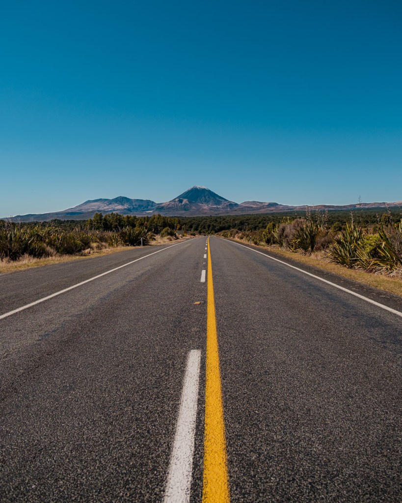Mount Ngauruhoe in New Zealand from the road