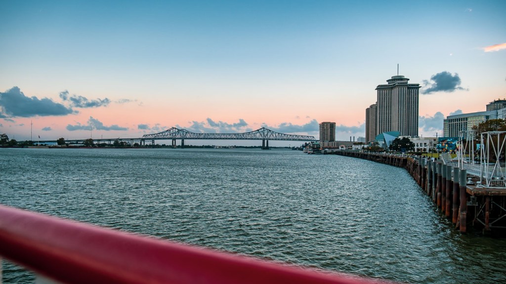 Photo of the Mississippi River from the French Quarter of New Orleans